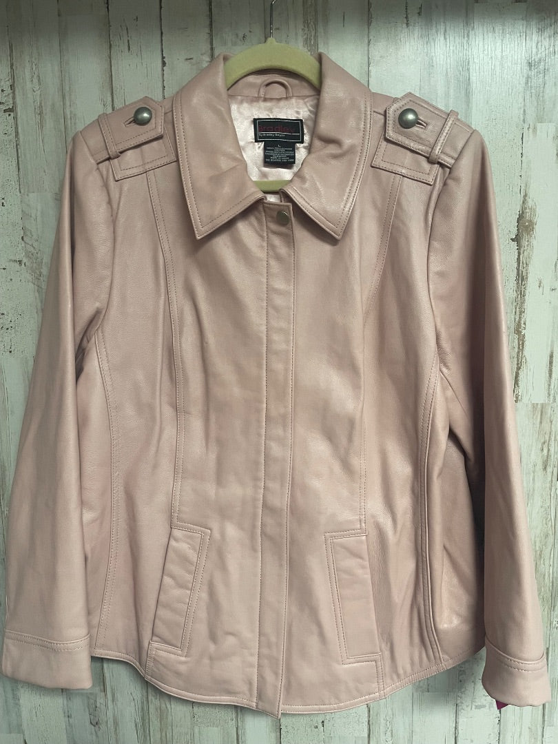 PINK BRADLEY FAUX LEATHER JACKET, LADIES L