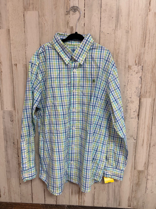BLUE J BAILEY LOGO PLAID BUTTON UP, BOY 8