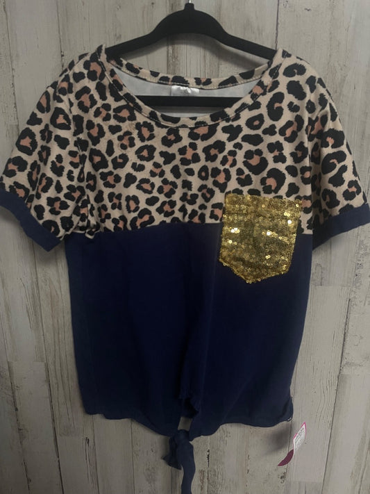 NAVY BOUTIQUE SEQUIN POCKET LEOPARD TEE, GIRL 7/8