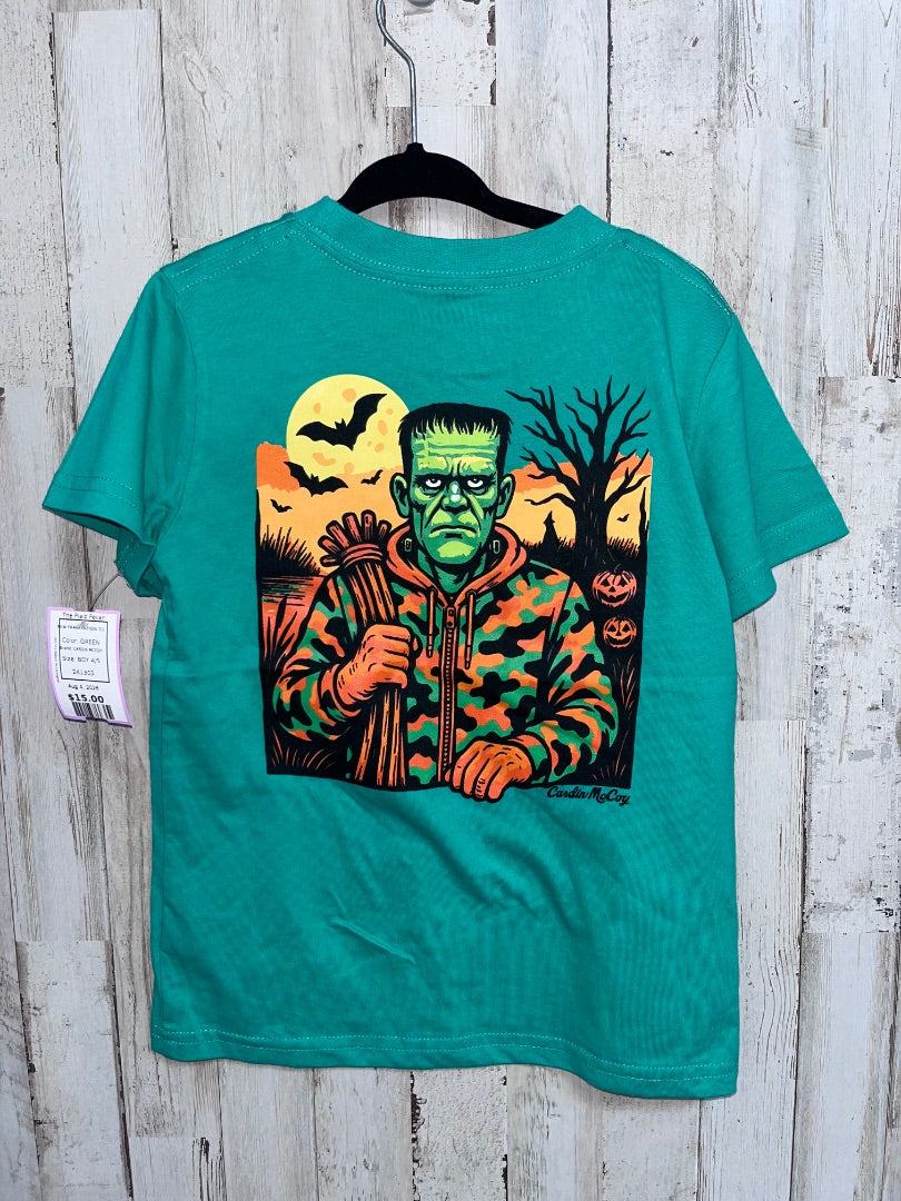 GREEN CARDIN MCCOY NEW FRANKENSTEIN TEE, BOY 4/5
