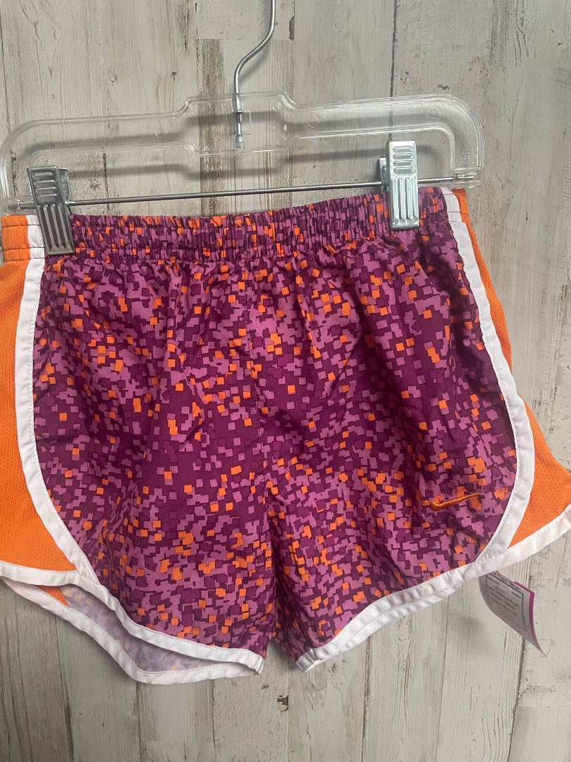 ORANGE/PLUM NIKE SQUARE PRINT DRY FIT SHORTS, GIRL 8