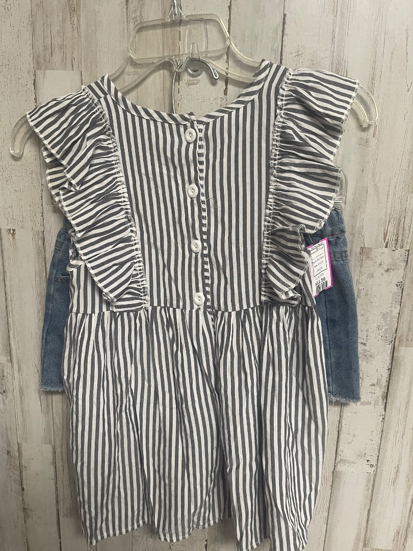 WHITE/GREY/DENIM BOUTIQUE STRIPE/DENIM 2PC SET, GIRL 9