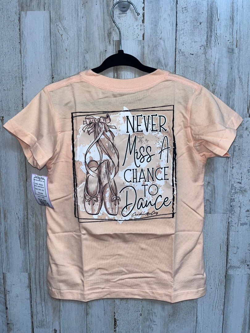 PEACH CARDIN MCCOY NEW DANCE POCKET TEE, GIRL 2/3