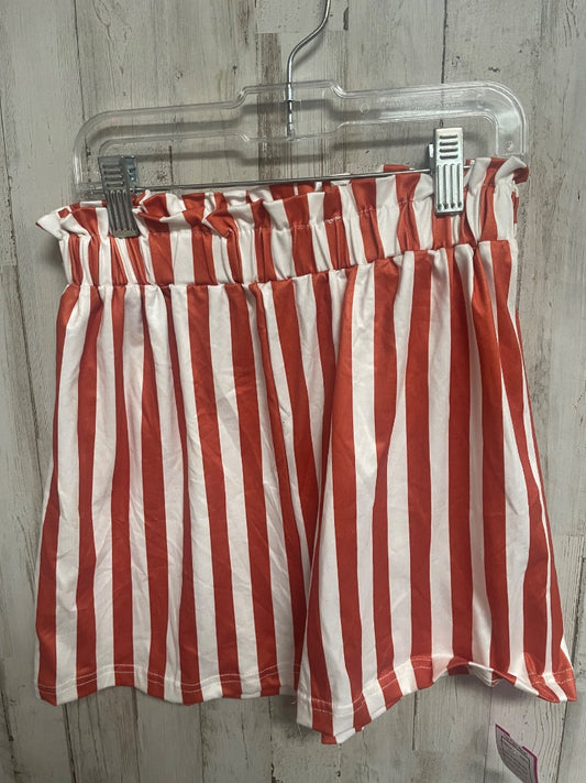 RUST/WHITE BOUTIQUE STRIPE SOFT SHORTS, GIRL 9