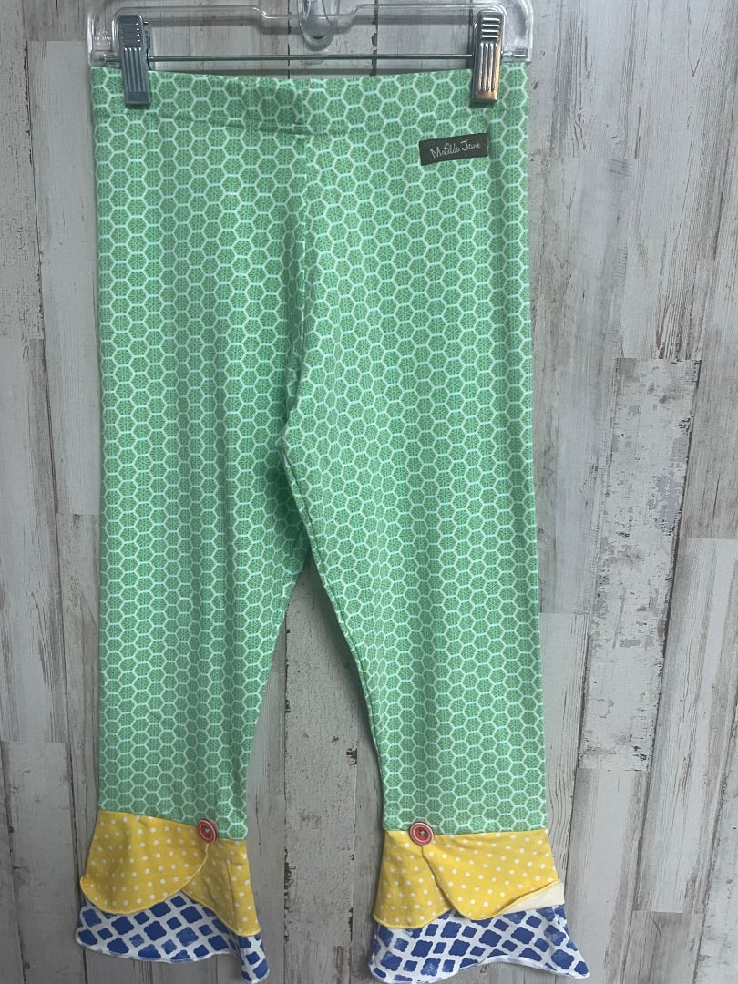 GREEN MATILDA JANE GEOMETRIC RUFFLE LEGGINGS, GIRL 10