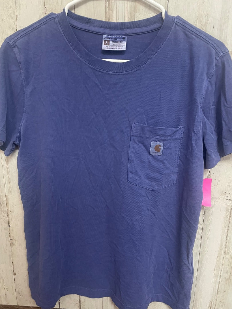 BLUE  RELAXED FIT POCKET TEE, LADIES S