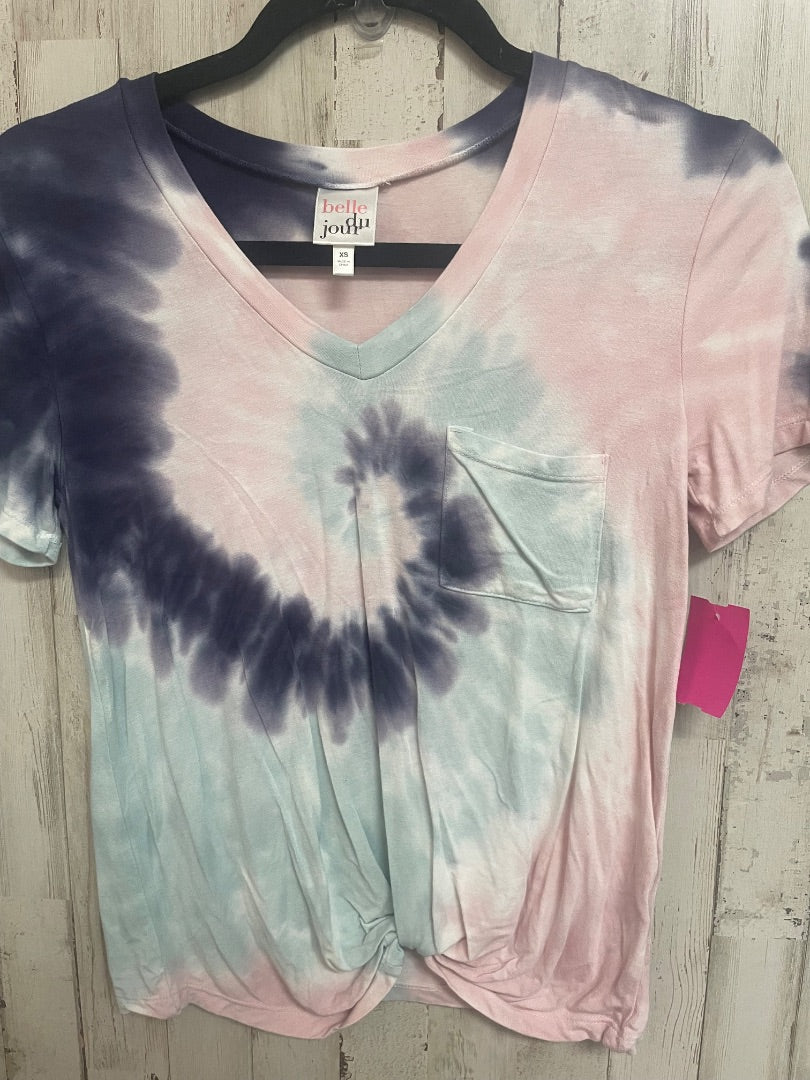 PINK/BLUE BELLE DE JOUR DYE POCKET TEE, LADIES XS