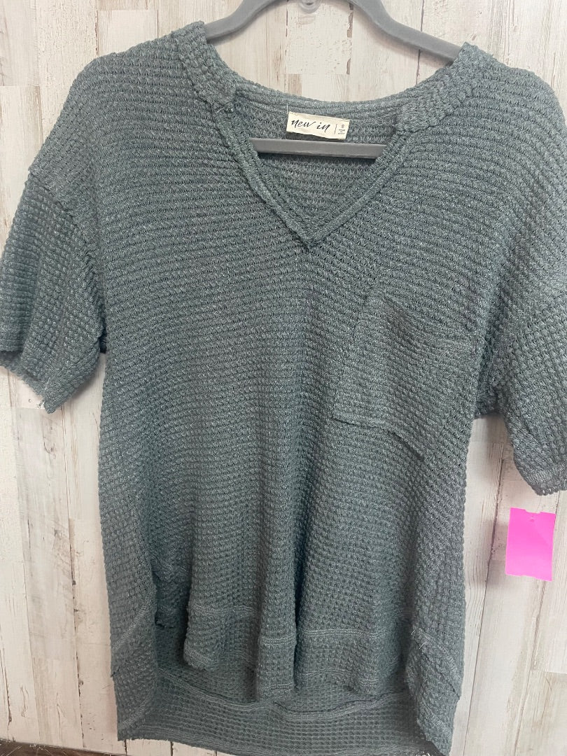 GREY NEW IN WAFFLE KNIT POCKET TOP, LADIES S