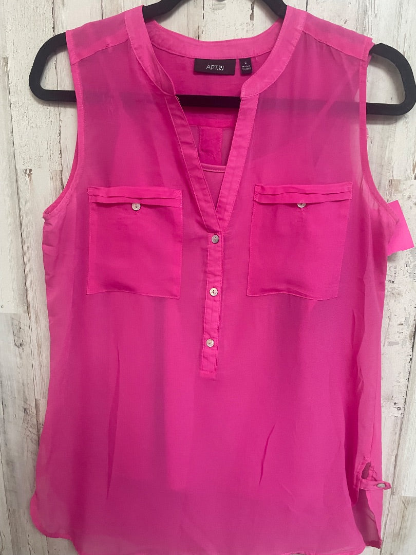 PINK APT 9 SHEER LAYERED BUTTON UP TANK, LADIES S