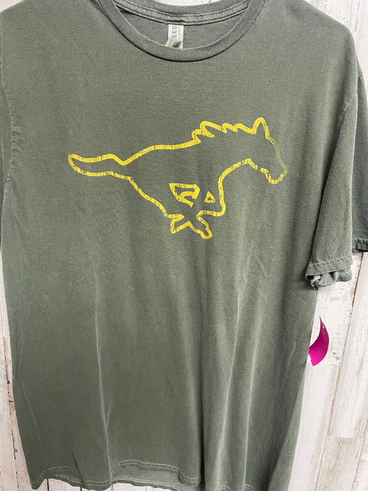 OLIVE JERZEES MUSTANGS LOGO TEE, LADIES L