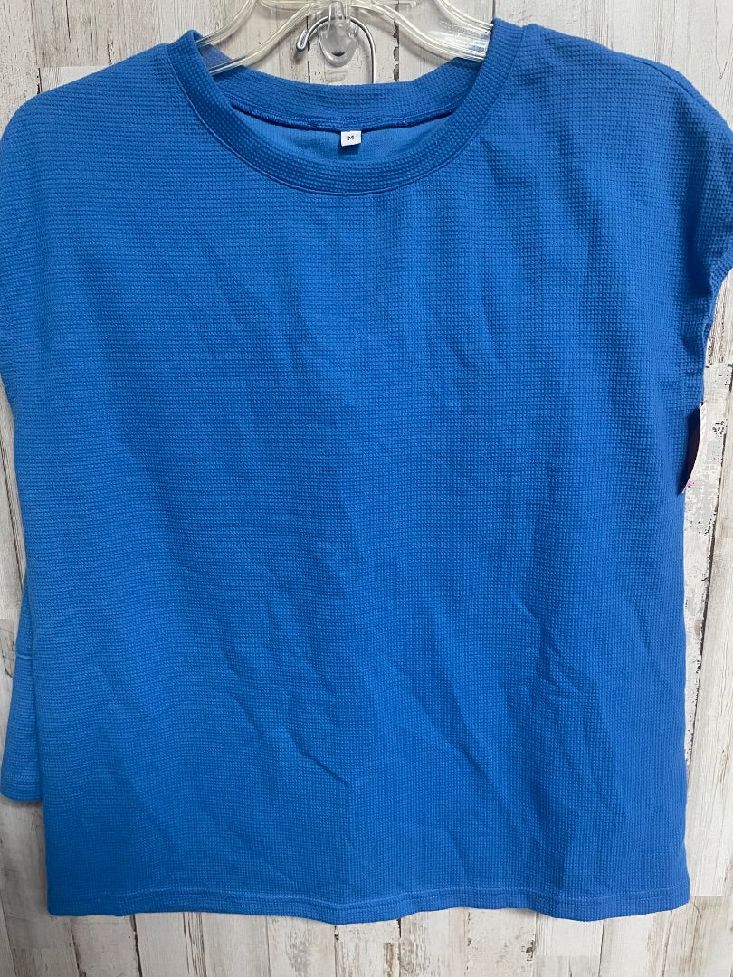BRIGHT BLUE  2PC WAFFLE KNIT SET, LADIES M
