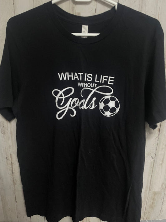 BLACK BELLA SOCCER LIFE TEE, LADIES L