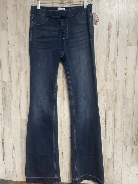 DARK DENIM CELLO PULL ON FLARES, LADIES L