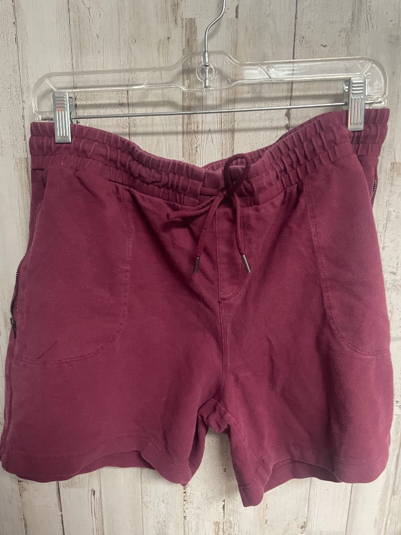MAROON ATHLETIC WORKS DRAWSTRING COTTON SHORTS, LADIES L