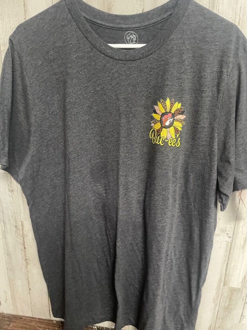DARK GREY BUCEES WILD AND FREE TEE, LADIES XL