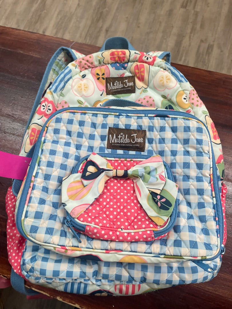 PINK/BLUE MATILDA JANE APPLE/GINGHAM BACKPACK/LUNCHBOX SET, LADIES L