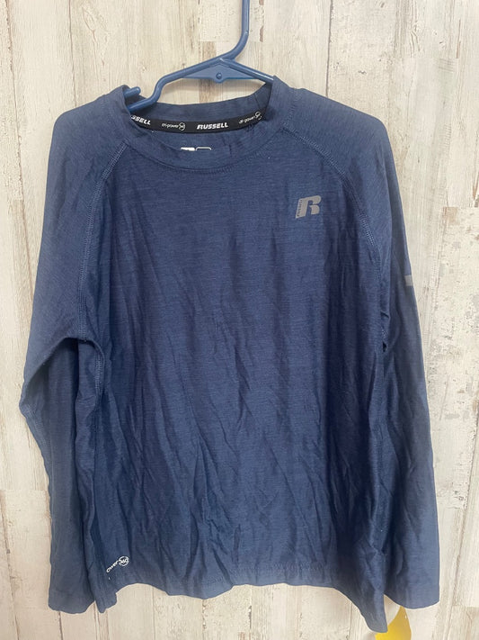 NAVY RUSSELL DRI FIT LONG SLEEVE, BOYS 8