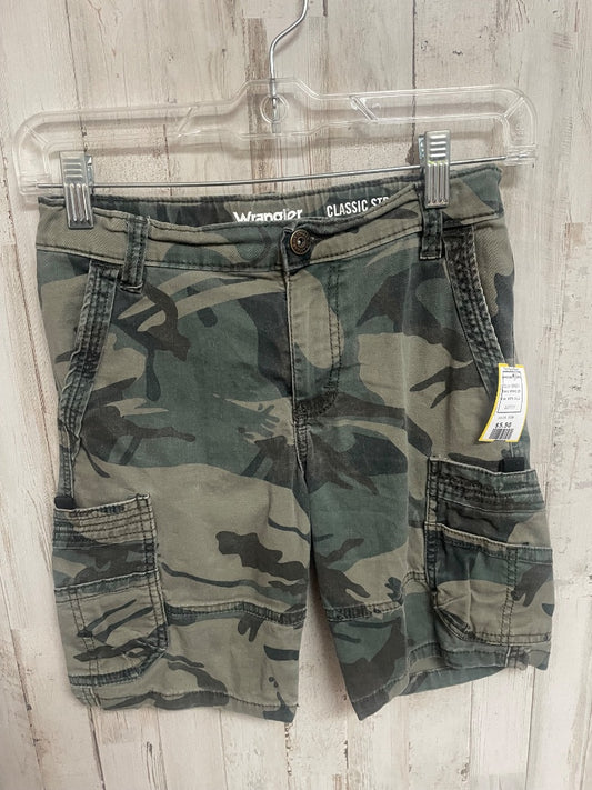 GREEN WRANGLER CAMO CARGO SHORTS, BOYS 10/12