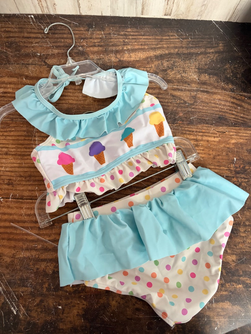 MINT MARIE NICOLE 2PC ICE CREAM SWIM, GIRL 4T