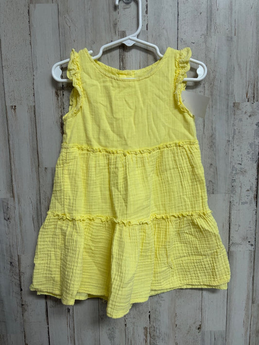 YELLOW WONDER NATION MUSLIN TIER DRESS, GIRL 3T