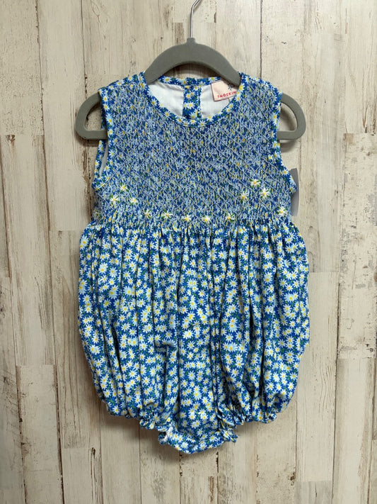 BLUE SMOCKING BIRD SMOCKED DAISY BUBBLE, GIRL 3T