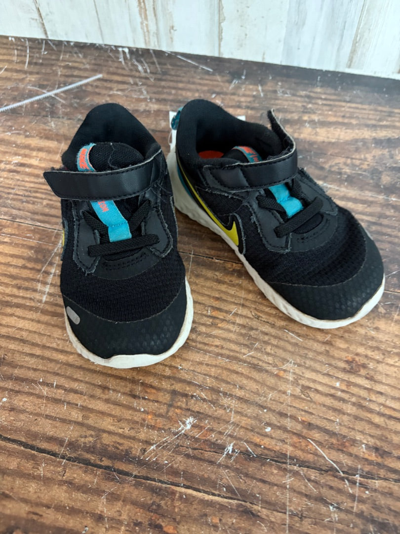 BLACK/YELLOW/BLUE NIKE VELCRO SNEAKERS, SHOES 8