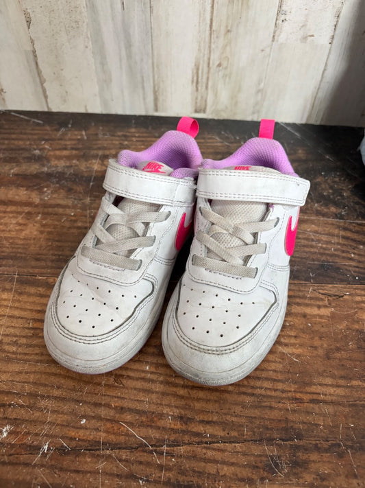 WHITE/PINK NIKE VELCRO SNEAKERS, SHOES 9