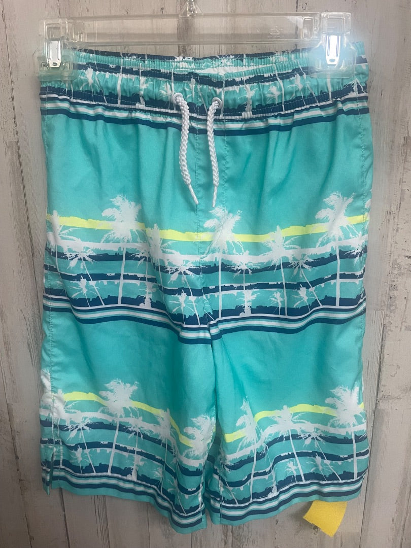 TEAL PLACE SPORT PALM SWIM SHORT, BOYS 10/12