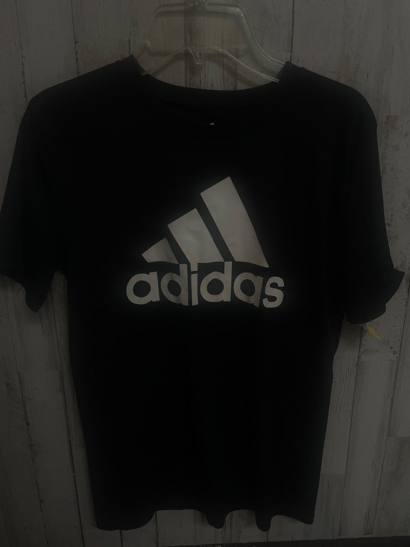 BLACK ADIDAS LOGO TEE, BOY 10/12
