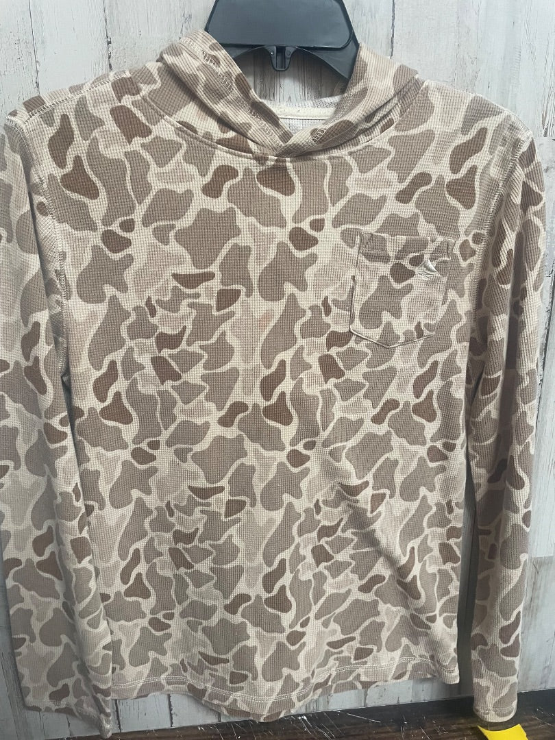 TAN OCEAN + COAST CAMO HOODED TOP, BOYS 14/16
