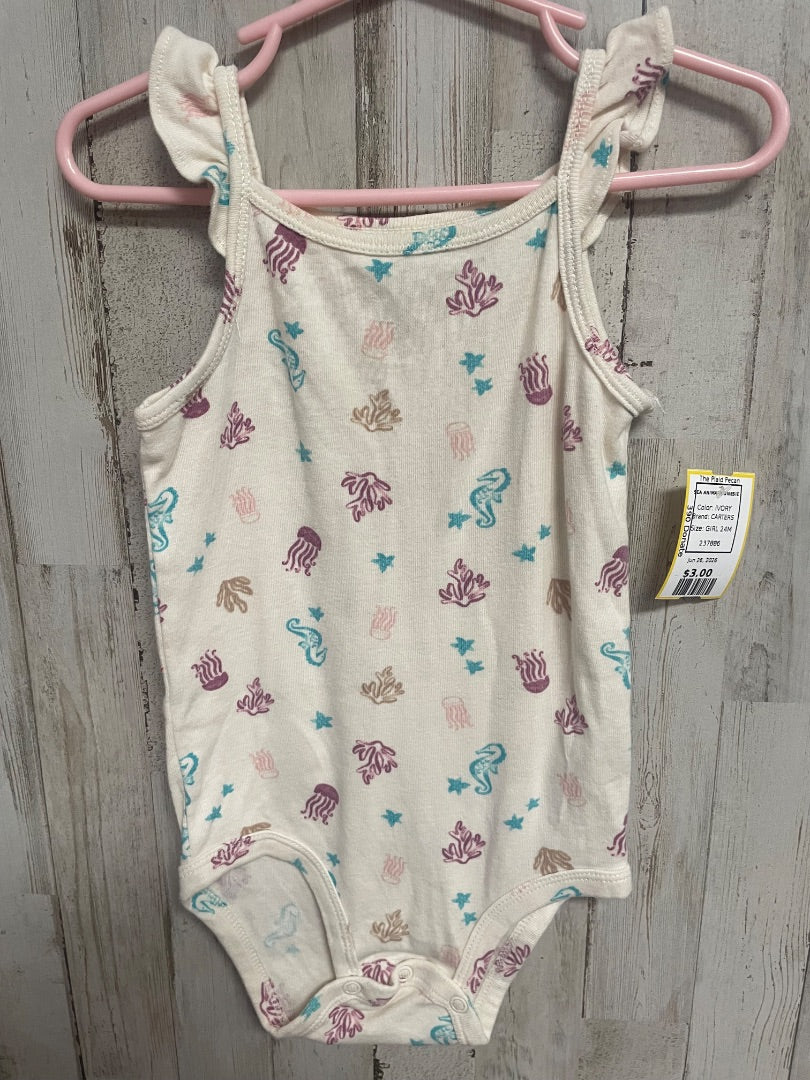 IVORY CARTERS SEA ANIMALS ONESIE, GIRL 24M