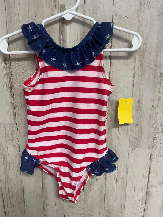 RED/BLUE LIGHTNING BUG FLAG SWIM SUIT, GIRL 2T