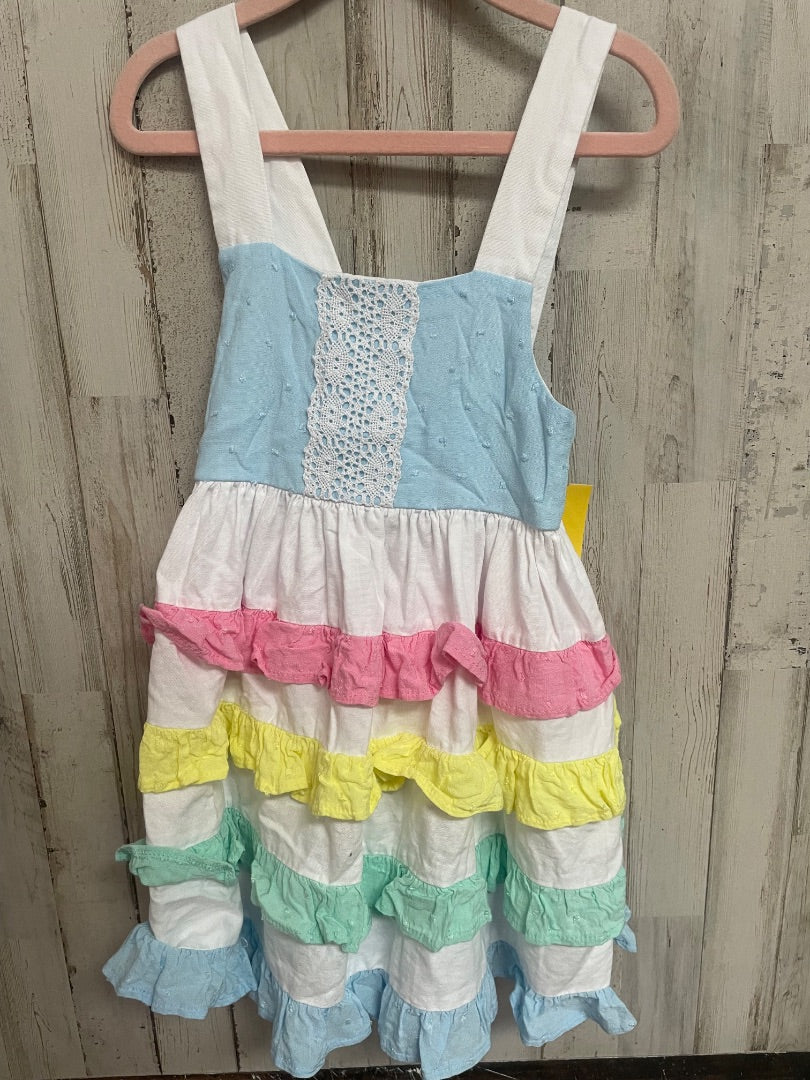 PASTEL RIC RAC & RUFFLES RUFFLE TIER DRESS, GIRL 4T