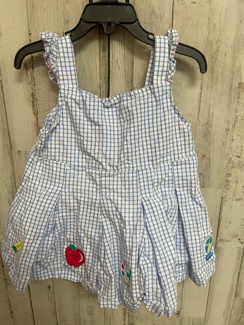 BLUE CLASSIC WHIMSY SCHOOL APPLIQUE PLAID 2PC, GIRL 5T