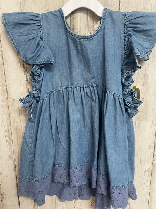 BLUE JESSICA SIMPSON CHAMBRAY LACE TRIM DRESS, GIRL 5