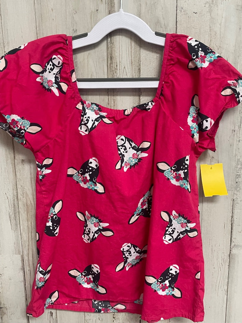 PINK WRANGLER COW PRINT TOP, GIRL 8