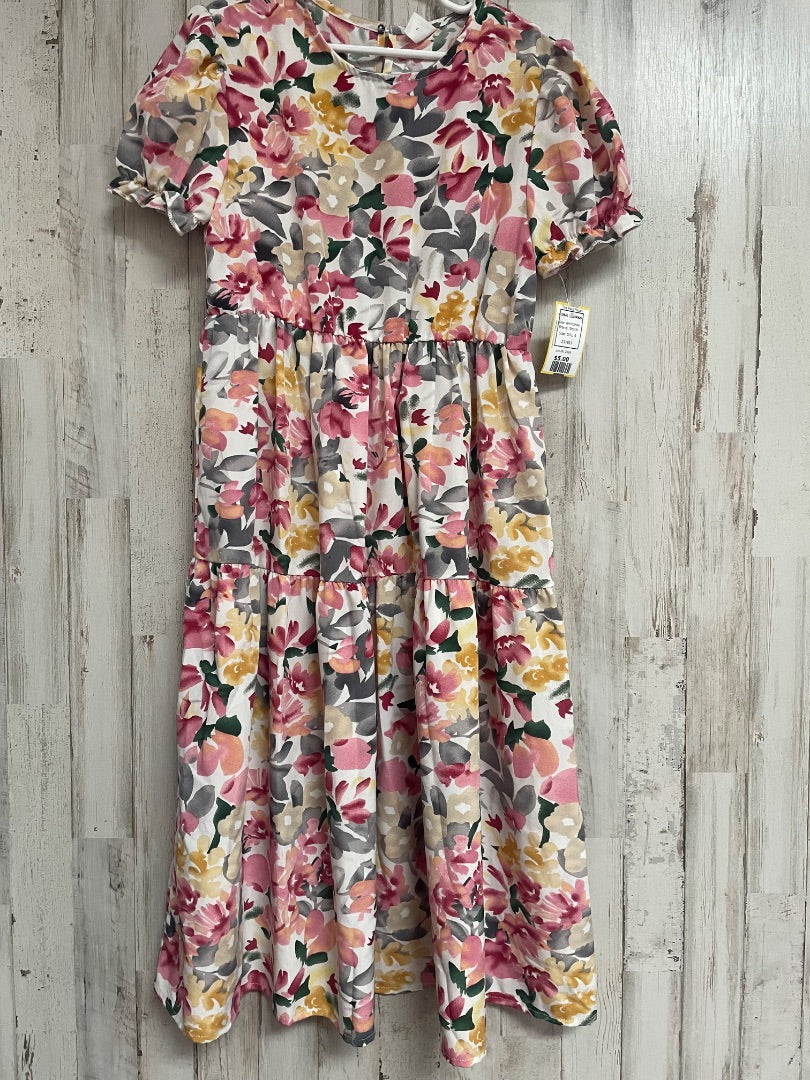 WHITE/PINK SHEIN FLORAL TIER MAXI, GIRL 9
