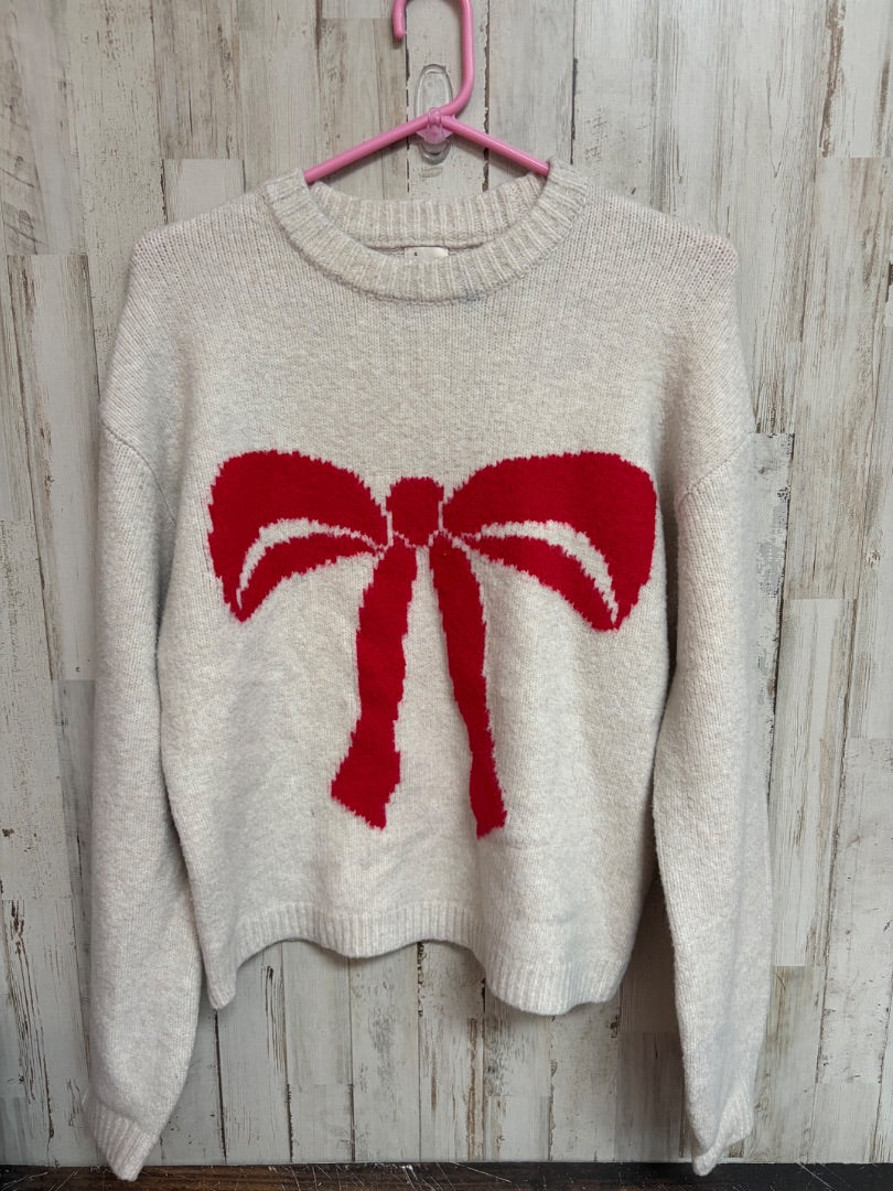 BEIGE A NEW DAY BOW SWEATER, LADIES S