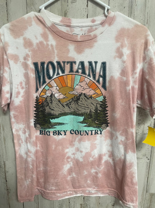 PINK GOLD RUSH MONTANA BLEACHED TEE, GIRL 10/12