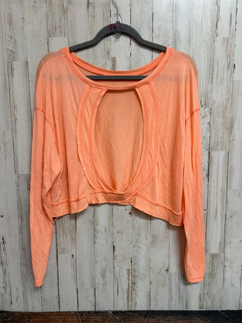 PEACH SHEIN OPEN BACK CROP TOP, LADIES M