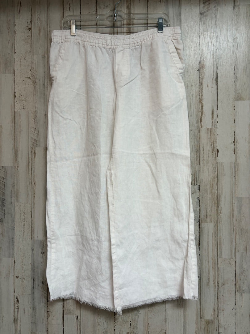 WHITE MERONA LINEN PANTS, LADIES M