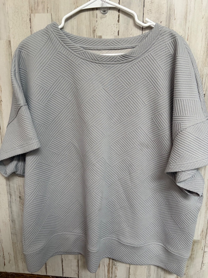 GREY  TEXTURED TOP, LADIES XL