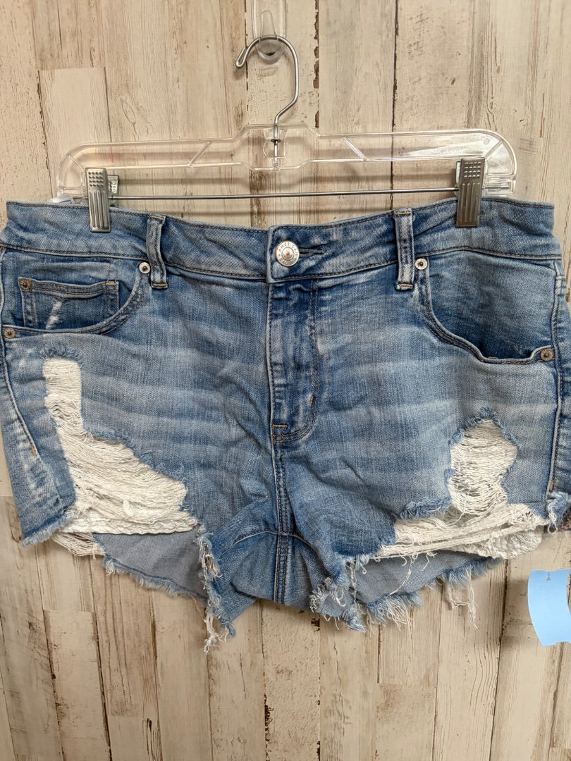DENIM AMERICAN EAGLE SZ16 DISTRESS SHORTS, LADIES XL