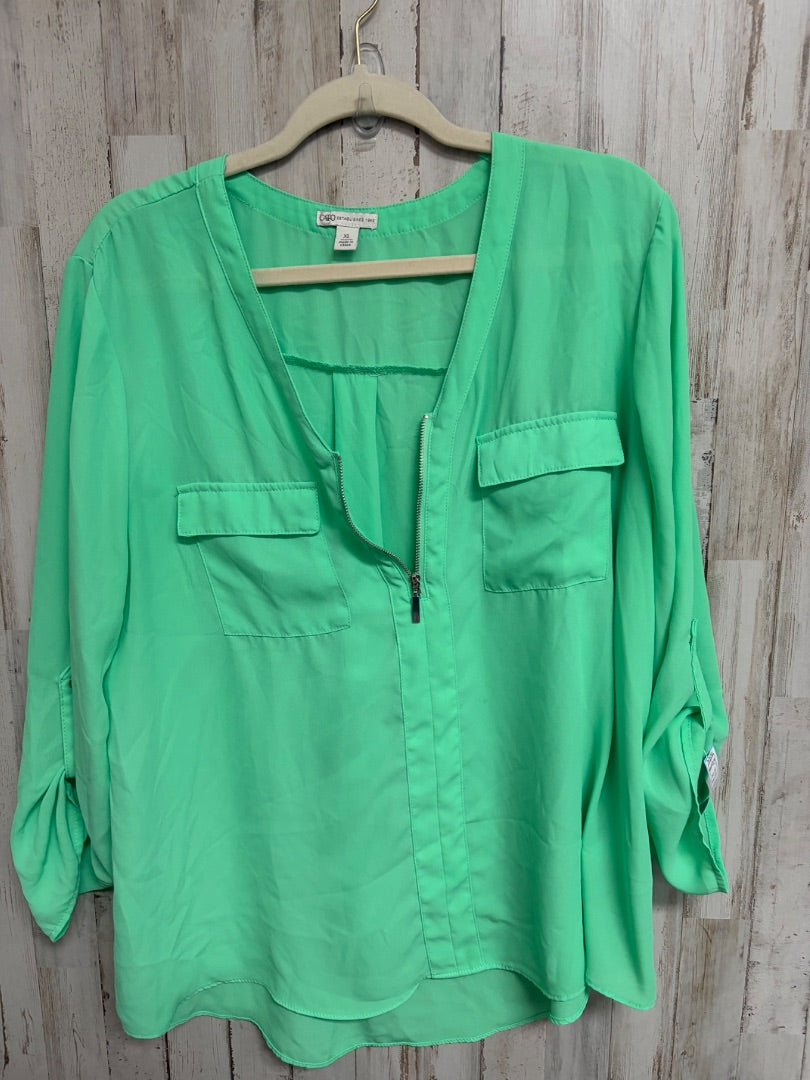 LIME CATO SHEER ZIPPER TOP, LADIES XL