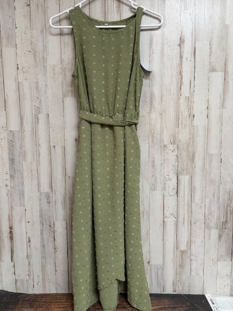 SAGE  DOTTED TIE DRESS, LADIES S