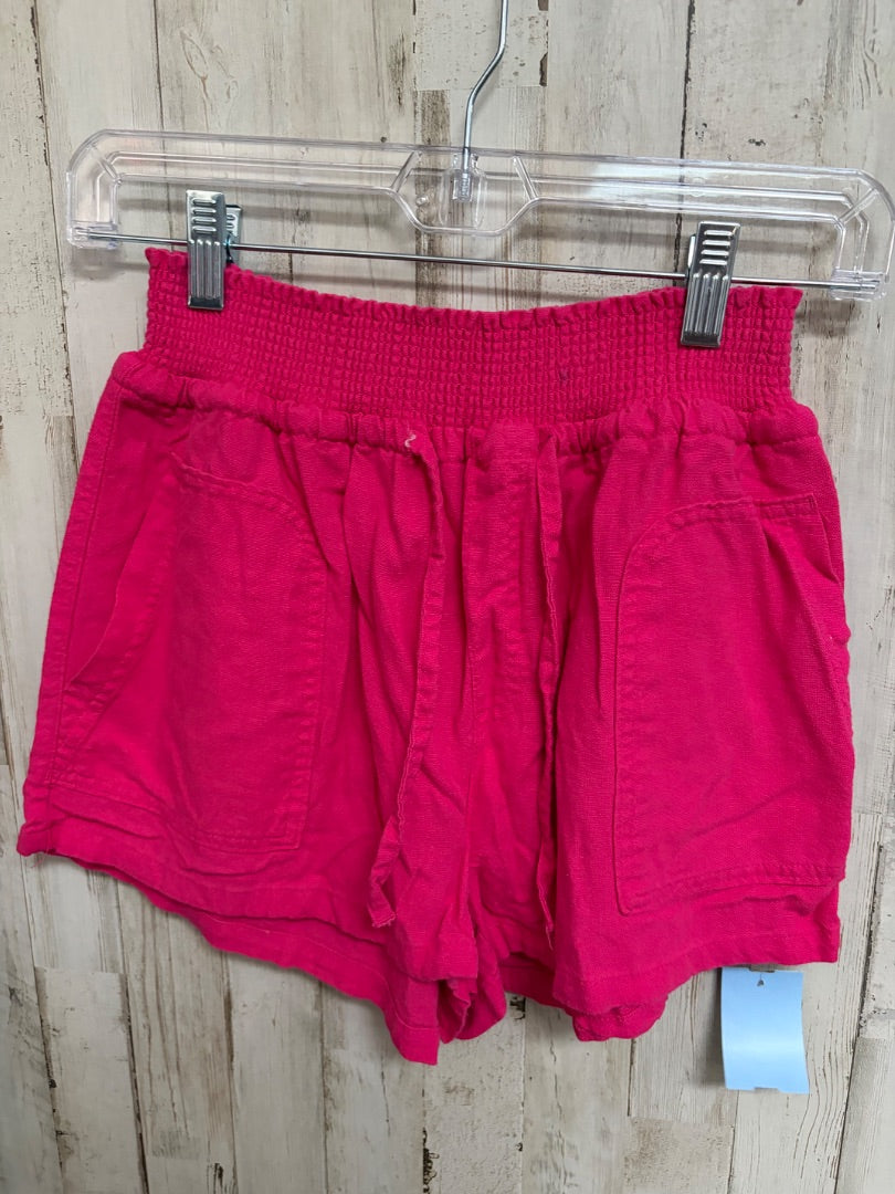 PINK LOVE TREE LINEN SHORTS, LADIES M