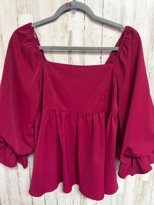MAROON ENTRO PUFF SLEEVE TOP, LADIES M