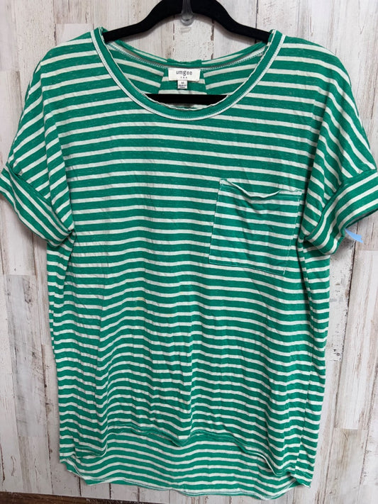 GREEN UMGEE STRIPE POCKET TOP, LADIES M
