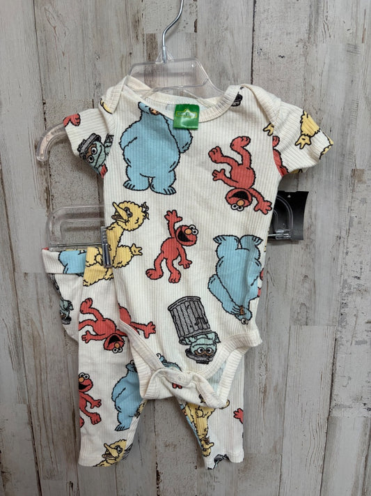 IVORY SESAMIE STREET RIBBED 3PC SET, BOY 0/3M