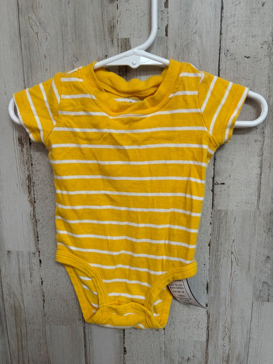 YELLOW CARTERS STRIPE ONESIE, BOY 3M